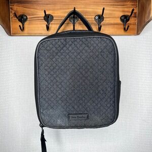 Vera Bradley Quilted Lunch‎ Bag Black Denim Insulated Zippered Carry Handle